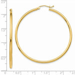 Load image into Gallery viewer, 14K Yellow Gold Lightweight Tube Hoop Earrings  50mm length
