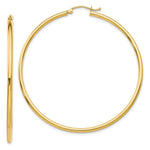 Load image into Gallery viewer, 14K Yellow Gold Lightweight Tube Hoop Earrings  55mm length
