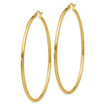 Load image into Gallery viewer, 14K Yellow Gold Polished 2mm Round Hoop Earrings 60mm length
