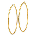Load image into Gallery viewer, 14K Yellow Gold Polished 2mm Round Hoop Earrings 65mm length

