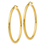 Load image into Gallery viewer, 14K Yellow Gold Polished 2.5mm Lightweight Round Hoop Earrings 45mm length
