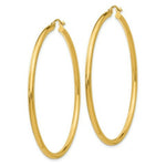 Load image into Gallery viewer, 14K Yellow Gold Polished 2.5mm Round Hoop Earrings 55mm length
