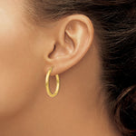 Load image into Gallery viewer, 14K Yellow Gold Polished 2.5mm Round Hoop Earrings 25mm length
