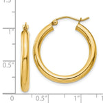 Load image into Gallery viewer, 14K Yellow Gold 3mm Light Tube Hoop Earrings  25mm length
