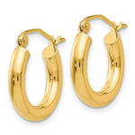 Load image into Gallery viewer, 14K Yellow Gold Polished 3mm Round Hoop Earrings 16mm length

