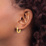 Load image into Gallery viewer, 14K Yellow Gold Polished 3mm Lightweight Round Hoop Earrings  16mm length
