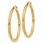 Load image into Gallery viewer, 14K Yellow Gold 3mm Light Tube Hoop Earrings  40mm length
