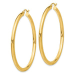 Load image into Gallery viewer, 14K Yellow Gold 3mm Light Tube Hoop Earrings  50mm length
