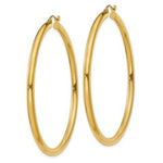 Load image into Gallery viewer, 14K Yellow Gold 3mm Light Tube Hoop Earrings  55mm length
