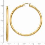 Load image into Gallery viewer, 14K Yellow Gold 3mm Light Tube Hoop Earrings  55mm length
