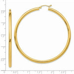 Load image into Gallery viewer, 14K Yellow Gold 3mm Light Tube Hoop Earrings  60mm length
