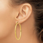 Load image into Gallery viewer, 14K Yellow Gold Polished 4mm Lightweight Round Hoop Earrings 40mm length
