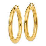 Load image into Gallery viewer, 14K Yellow Gold Polished 4mm x 35mm Tube Hoop Earrings  35mm length
