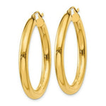 Load image into Gallery viewer, 14K Yellow Gold Polished 4mm Lightweight Round Hoop Earrings 35mm length
