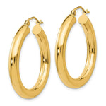 Load image into Gallery viewer, 14K Yellow Gold Polished 4mm x 30mm Tube Hoop Earrings  30mm length

