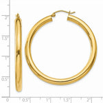 Load image into Gallery viewer, 14K Yellow Gold Polished 4mm x 45mm Tube Hoop Earrings  45mm length
