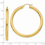 Load image into Gallery viewer, 14K Yellow Gold Polished 4mm Lightweight Round Hoop Earrings 50mm length
