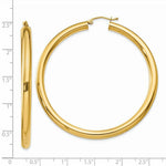 Load image into Gallery viewer, 14K Yellow Gold Polished 4mm Lightweight Round Hoop Earrings 55mm length
