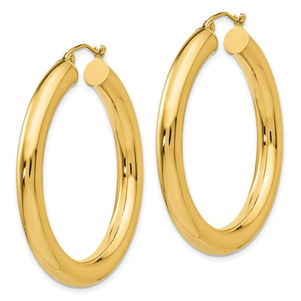 14K Yellow Gold Yellow Gold Polished 5mm Lightweight Hoop Earrings  40mm length