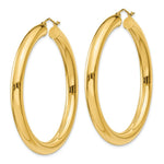 Load image into Gallery viewer, 14K Yellow Gold Polished 5mm Tube Hoop Earrings 50mm length
