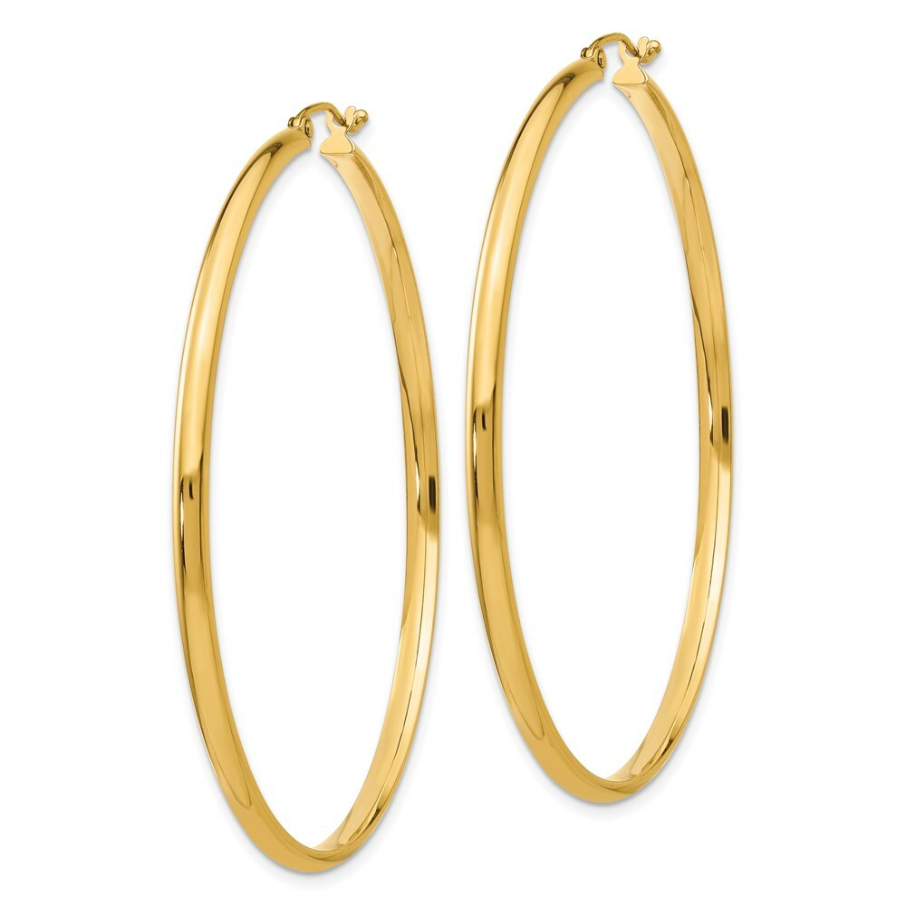 14K Yellow Gold Polished Hoop Earring 56mm length