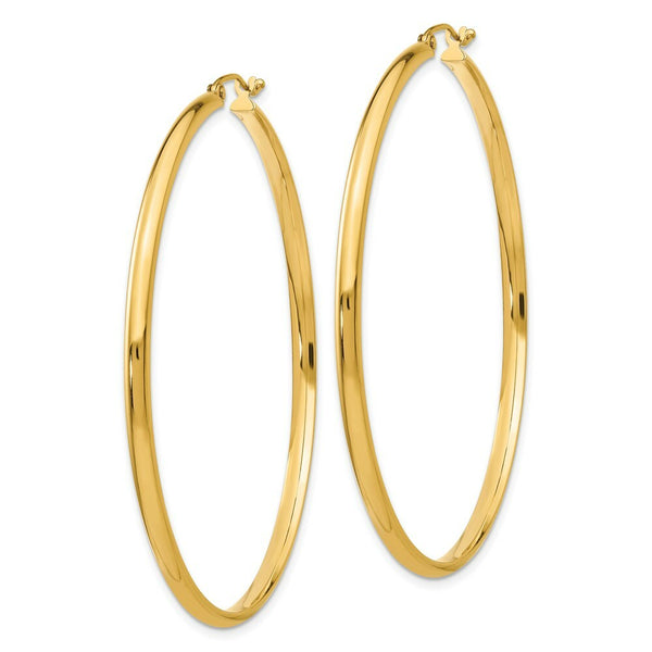 14K Yellow Gold Polished Hoop Earring 56mm length