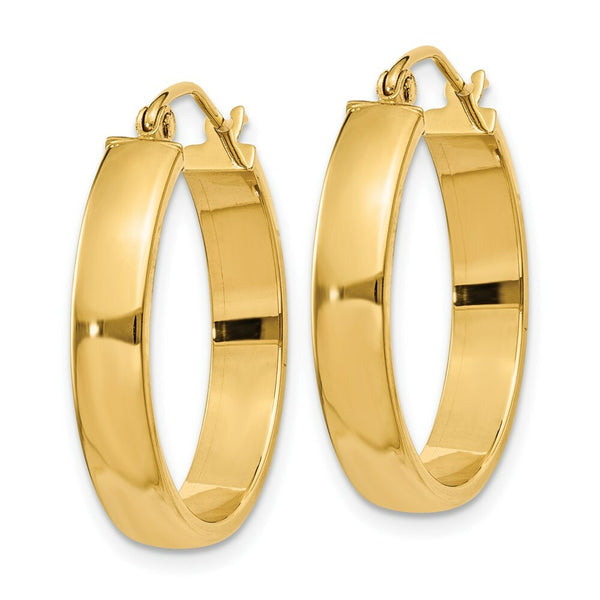 14K Yellow Gold Polished Hoop Earring 22mm length