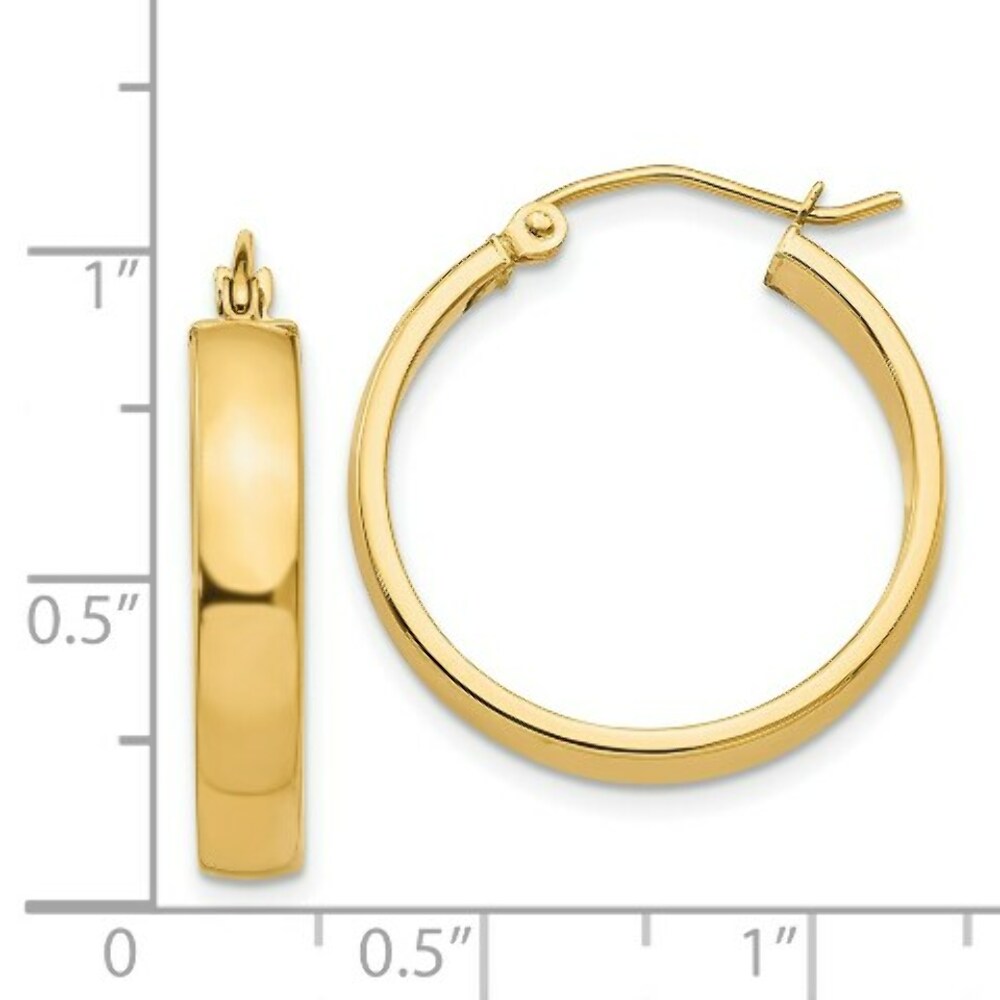 14K Yellow Gold Polished Hoop Earring 22mm length