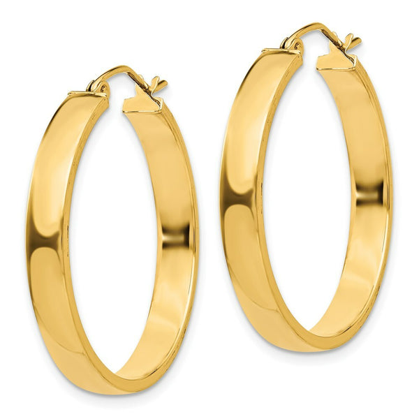14K Yellow Gold Polished Hoop Earring 28mm length