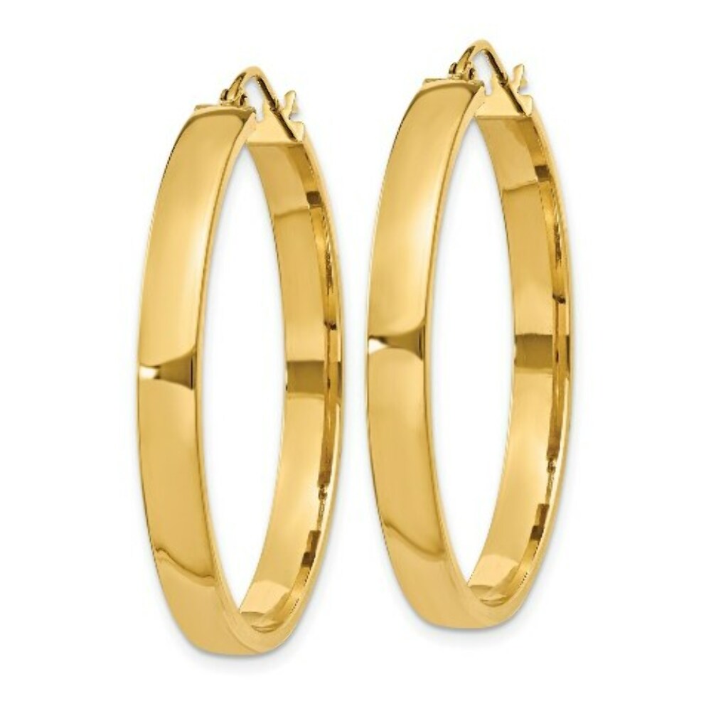 14K Yellow Gold Polished Hoop Earring 35mm length