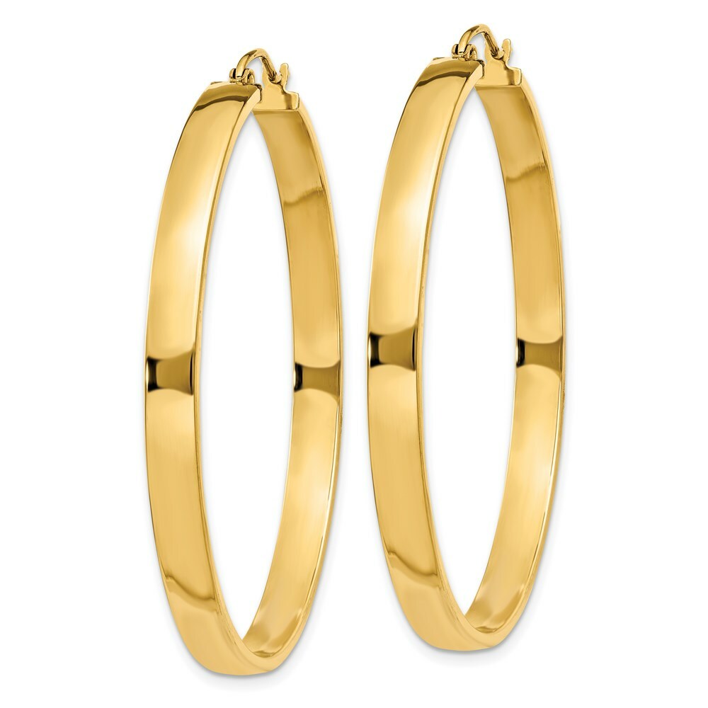 14K Yellow Gold Polished Hoop Earring 45mm length