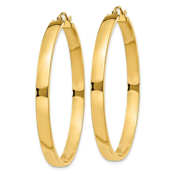 14K Yellow Gold Polished Hoop Earring 45mm length