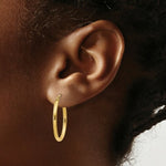 Load image into Gallery viewer, 14K Yellow Gold Oval Polished Hoop Earring  17mm length
