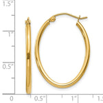 Load image into Gallery viewer, 14K Yellow Gold Oval Polished Hoop Earring  17mm length
