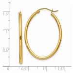 Load image into Gallery viewer, 14K Yellow Gold Oval Polished Hoop Earring  33mm length

