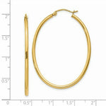 Load image into Gallery viewer, 14K Yellow Gold Oval Polished Hoop Earring  28mm length
