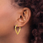 Load image into Gallery viewer, 14K Yellow Gold Polished Heart Hoop Earring  3mm width
