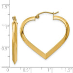Load image into Gallery viewer, 14K Yellow Gold Polished Heart Hoop Earring  3mm width
