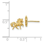 Load image into Gallery viewer, 14K Yellow Gold Satin Diamond-cut Unicorn Post Earrings
