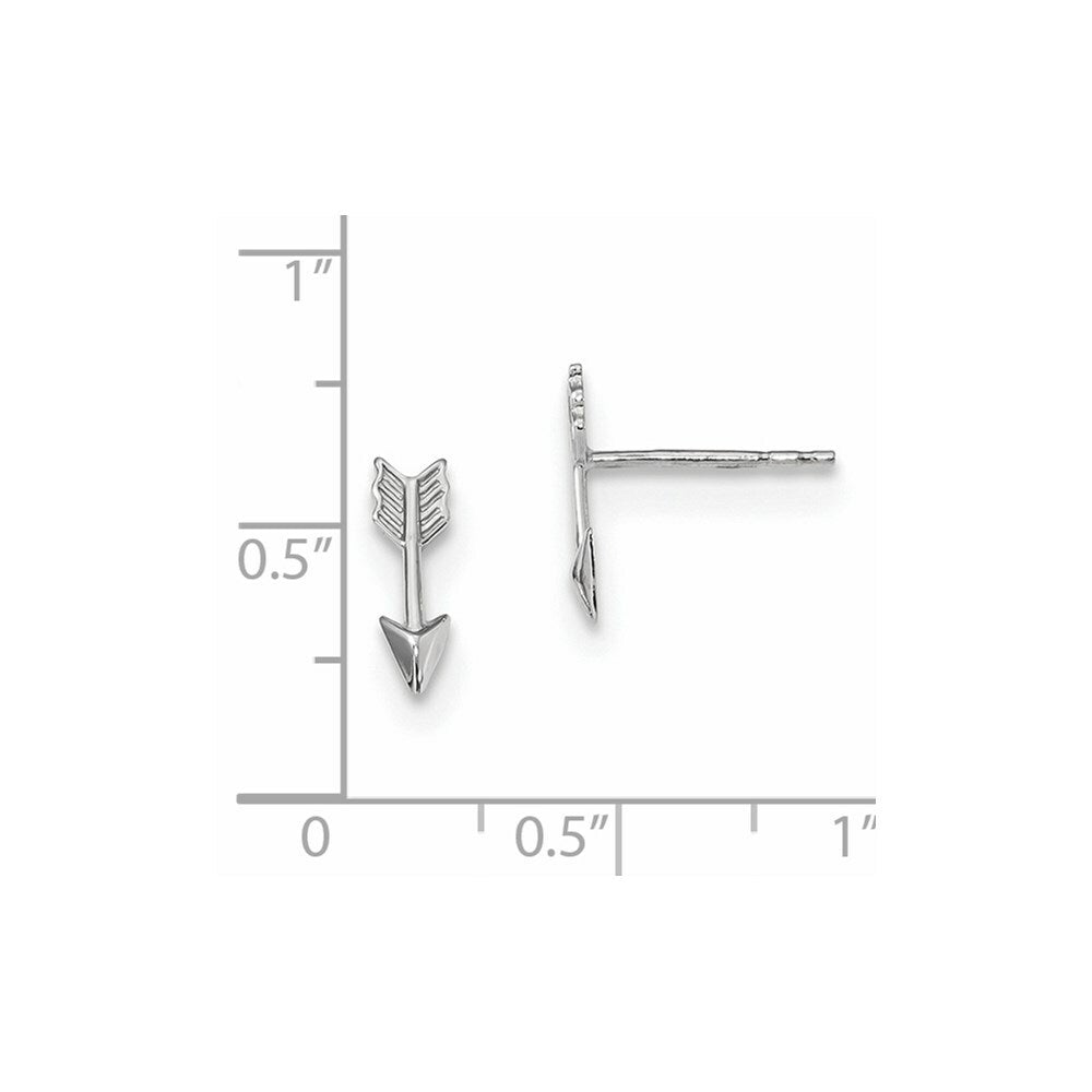 14k White Gold Polished Arrow Post Earrings