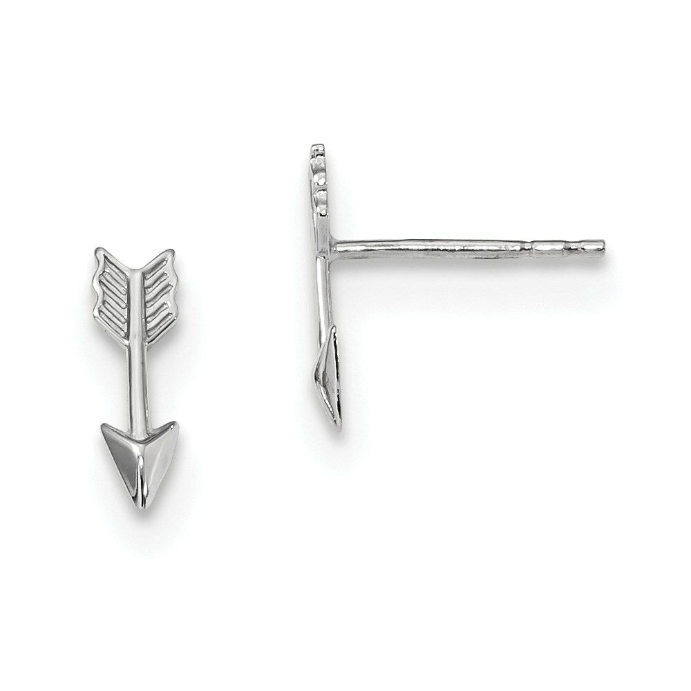 14k White Gold Polished Arrow Post Earrings