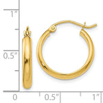Load image into Gallery viewer, 14K Yellow Gold Round Tube Hoop Earrings 17mm length
