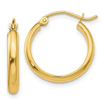 Load image into Gallery viewer, 14K Yellow Gold Round Tube Hoop Earrings 17mm length
