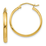 Load image into Gallery viewer, 14K Yellow Gold Round Tube Hoop Earrings 19mm length
