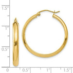 Load image into Gallery viewer, 14K Yellow Gold Round Tube Hoop Earrings 26mm length
