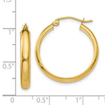 Load image into Gallery viewer, 14K Yellow Gold Round Tube Hoop Earrings 21mm length
