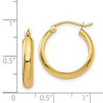 Load image into Gallery viewer, 14K Yellow Gold Round Tube Hoop Earrings 16mm length
