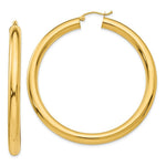 Load image into Gallery viewer, 14K Yellow Gold Polished 5mm Tube Hoop Earrings 55mm length
