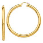 Load image into Gallery viewer, 14K Yellow Gold Polished 5mm Tube Hoop Earrings 60mm length
