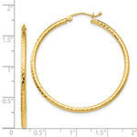 Load image into Gallery viewer, 14K Yellow Gold Diamond-cut 2mm Round Tube Hoop Earrings  40mm length
